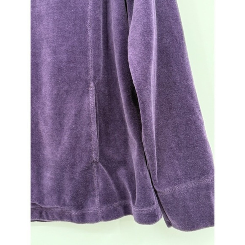 White Stag L Women HipHop Zip Velour Track Athletic Jacket Pockets Work Y2K Goth - Picture 6 of 7